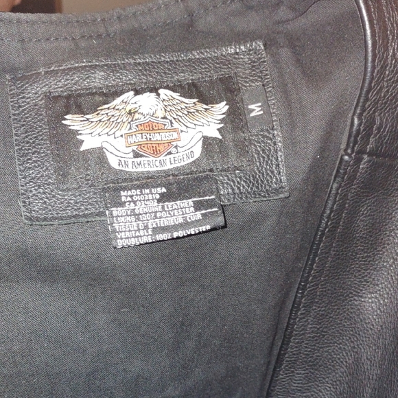 Harley-Davidson Black Leather Vest - Picture 3 of 3